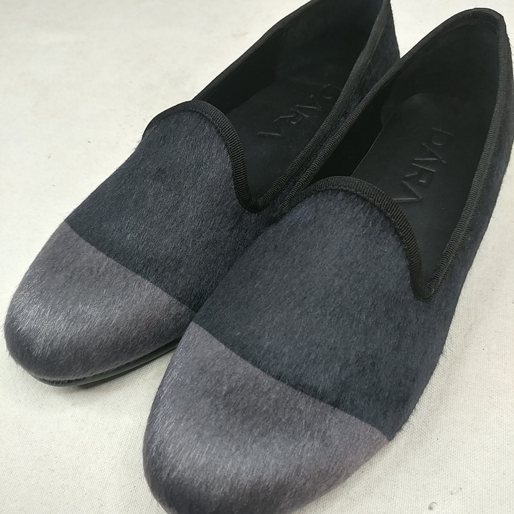 New DARA "ELBA" Slippers Loafers black gray cap to